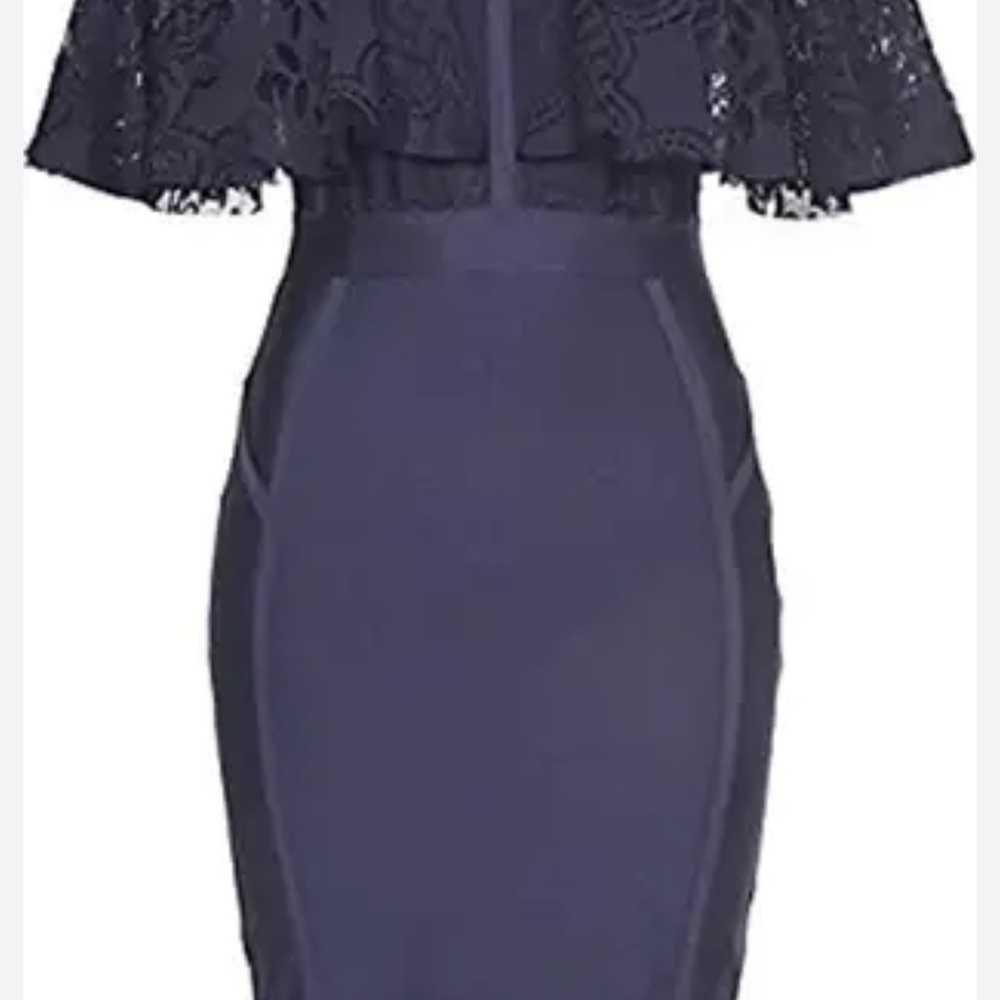 Elegant Navy Lace Dress venus
